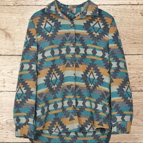 Turquoise Aztec Jacket  - Picture 6 of 6